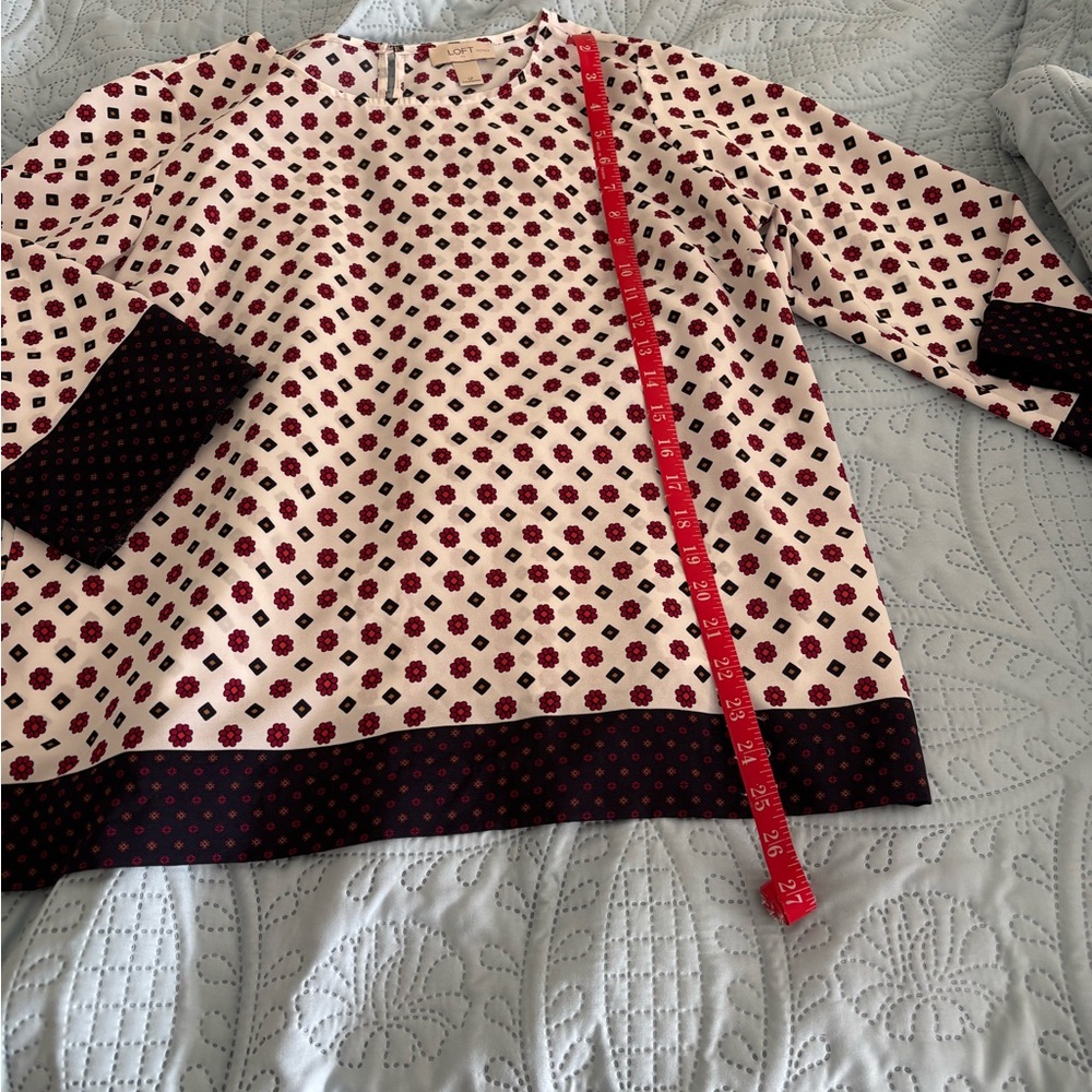 LOFT Floral and Diamond Patterned Blouse